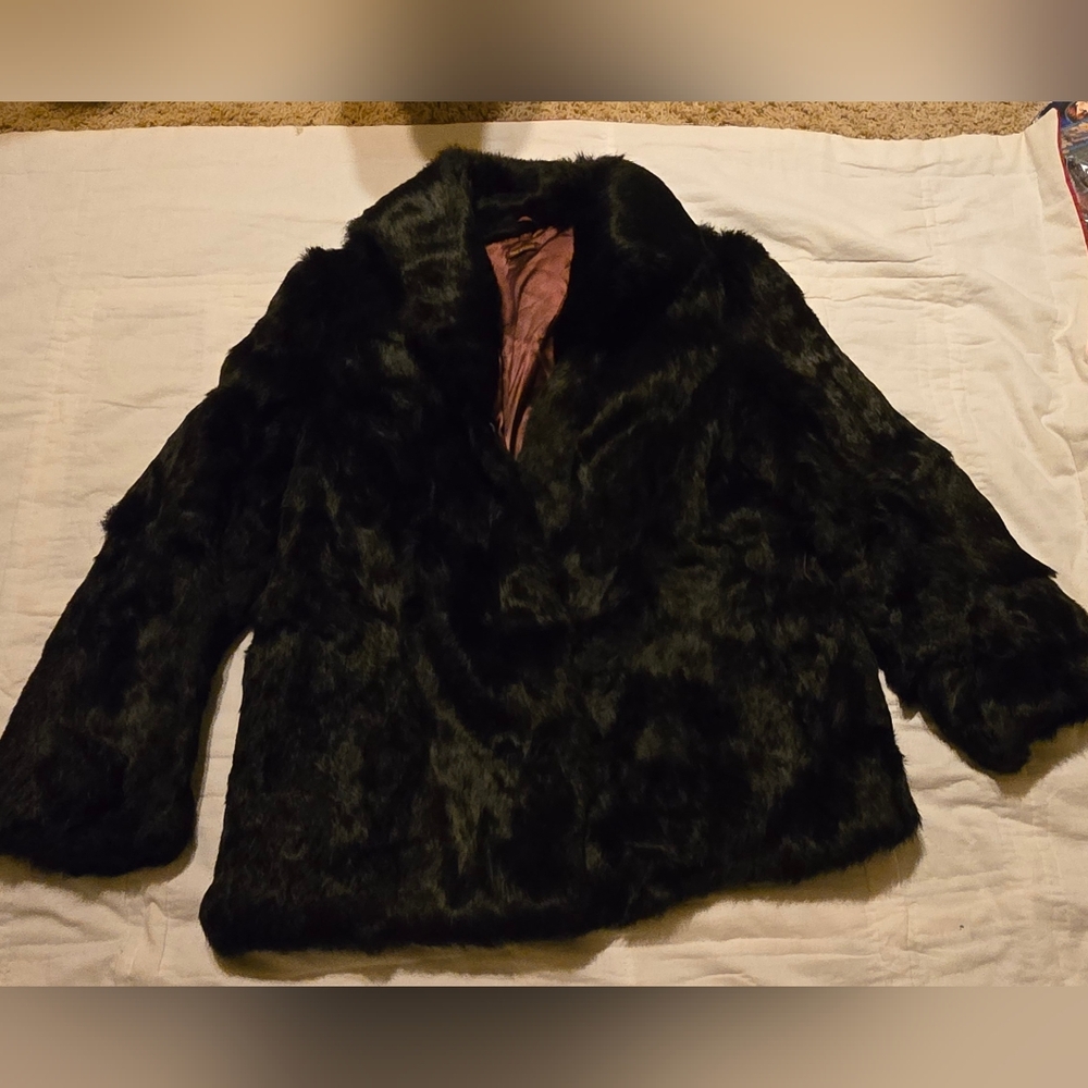 Vintage Rabbit Fur Jacket Sz Large Made In Korea